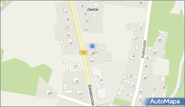 Pradła, Batalionów Chłopskich, 18, mapa Pradła