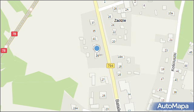 Pradła, Batalionów Chłopskich, 29, mapa Pradła