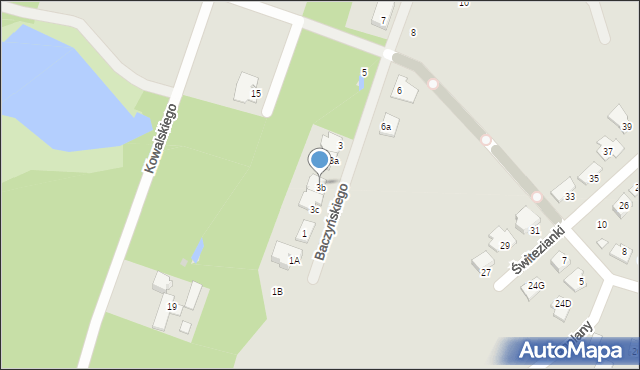 Pruszków, Baczyńskiego Krzysztofa Kamila, 1B, mapa Pruszków