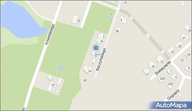 Pruszków, Baczyńskiego Krzysztofa Kamila, 3c, mapa Pruszków