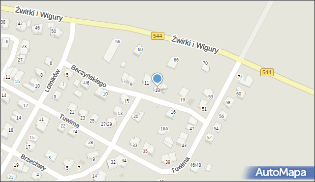 Przasnysz, Baczyńskiego Krzysztofa Kamila, 13, mapa Przasnysz