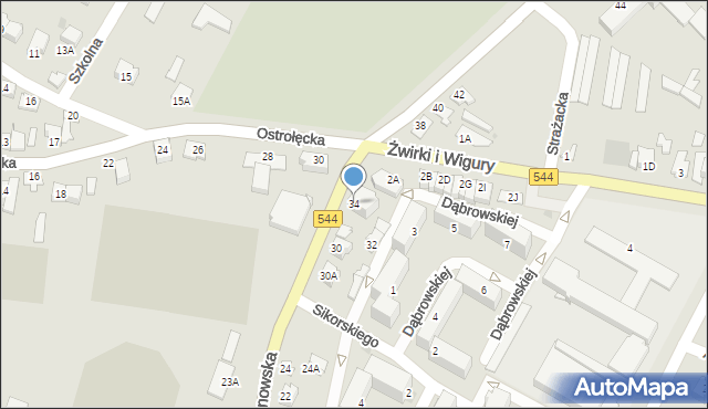 Przasnysz, Baranowska, 34, mapa Przasnysz