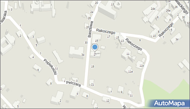 Przemyśl, Basztowa, 17, mapa Przemyśla