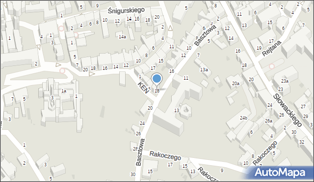 Przemyśl, Basztowa, 18, mapa Przemyśla