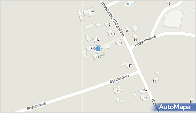 Pszczyna, Batalionów Chłopskich, 43A, mapa Pszczyny