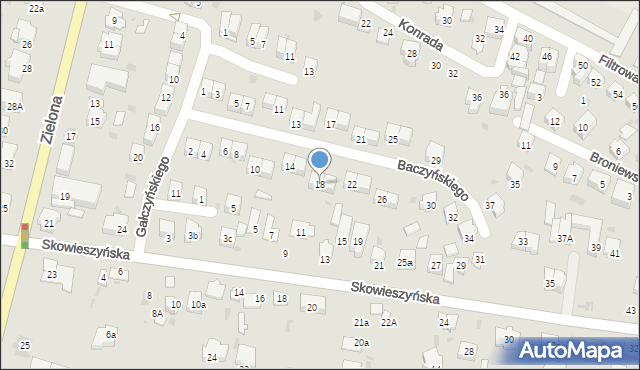 Puławy, Baczyńskiego Krzysztofa Kamila, 18, mapa Puław