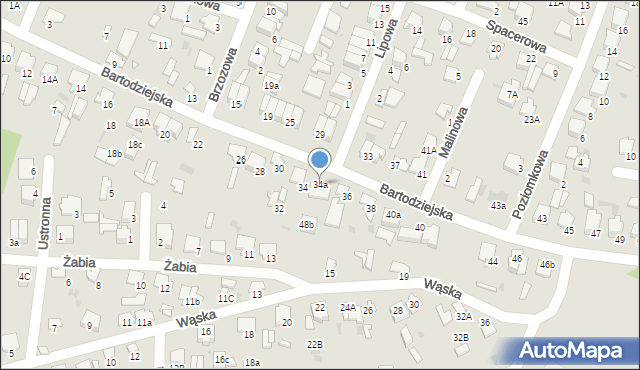 Pułtusk, Bartodziejska, 34a, mapa Pułtusk
