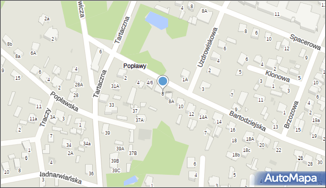 Pułtusk, Bartodziejska, 8, mapa Pułtusk