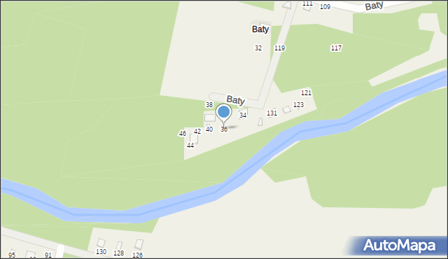 Radawa, Baty, 36, mapa Radawa