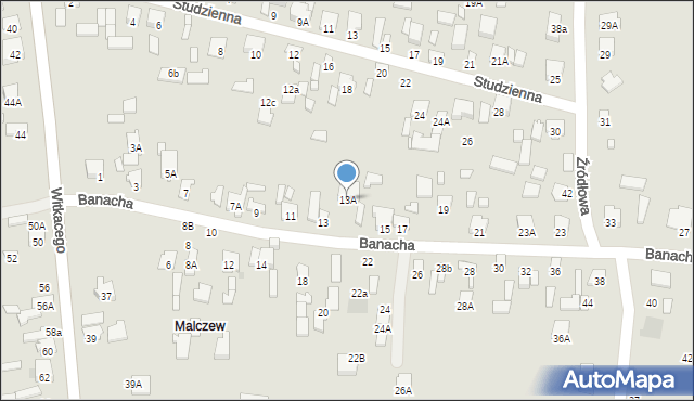 Radom, Banacha Stefana, 13A, mapa Radomia