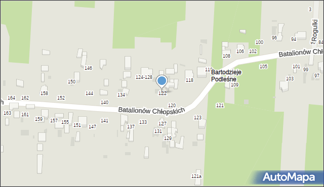 Radomsko, Batalionów Chłopskich, 122, mapa Radomsko