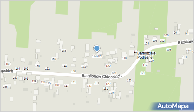 Radomsko, Batalionów Chłopskich, 124-128, mapa Radomsko