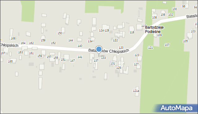 Radomsko, Batalionów Chłopskich, 135, mapa Radomsko