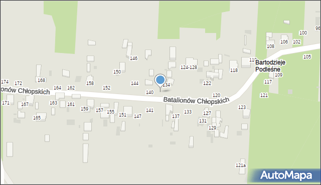 Radomsko, Batalionów Chłopskich, 136, mapa Radomsko