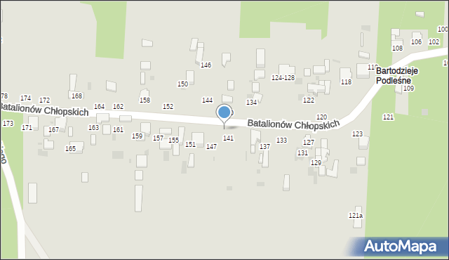 Radomsko, Batalionów Chłopskich, 147-145, mapa Radomsko