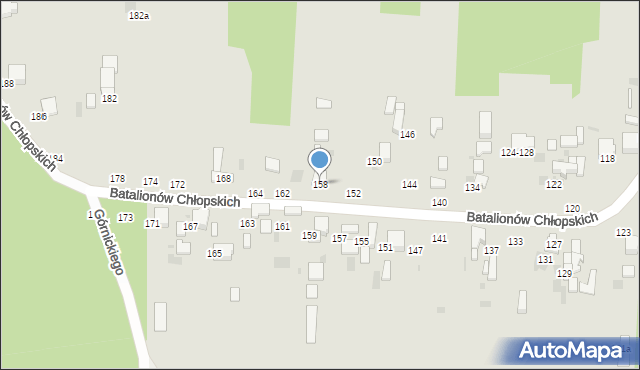 Radomsko, Batalionów Chłopskich, 158, mapa Radomsko