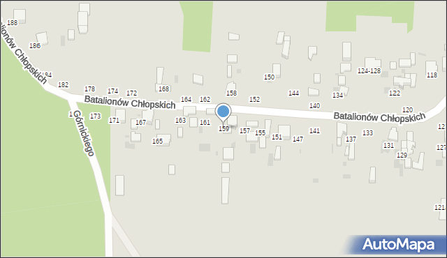 Radomsko, Batalionów Chłopskich, 159, mapa Radomsko