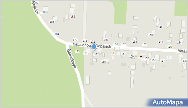 Radomsko, Batalionów Chłopskich, 169, mapa Radomsko