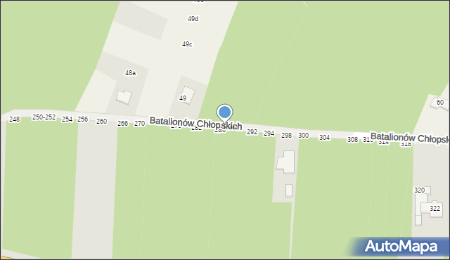 Radomsko, Batalionów Chłopskich, 288, mapa Radomsko