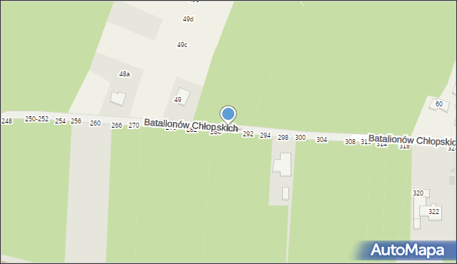 Radomsko, Batalionów Chłopskich, 290, mapa Radomsko