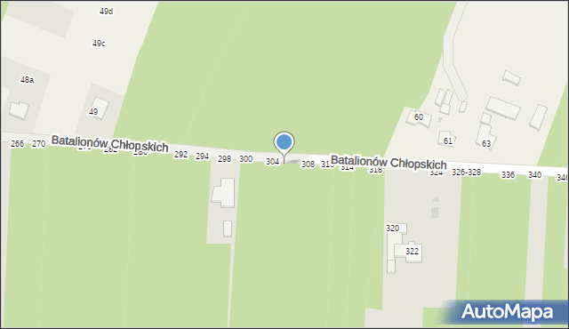 Radomsko, Batalionów Chłopskich, 306, mapa Radomsko