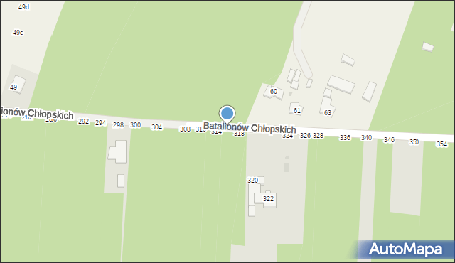 Radomsko, Batalionów Chłopskich, 316, mapa Radomsko