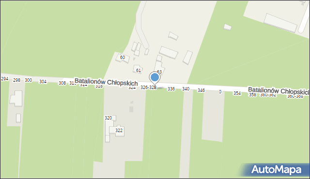 Radomsko, Batalionów Chłopskich, 330, mapa Radomsko