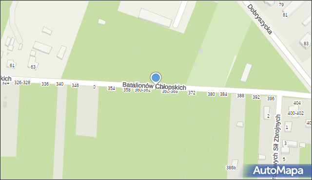 Radomsko, Batalionów Chłopskich, 364, mapa Radomsko