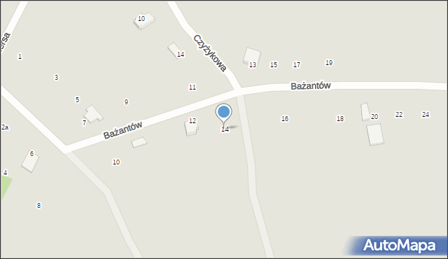 Radomsko, Bażantów, 14, mapa Radomsko