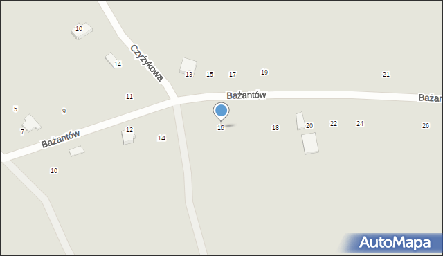 Radomsko, Bażantów, 16, mapa Radomsko