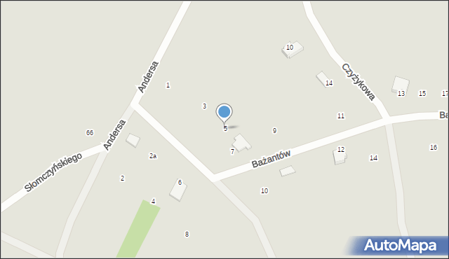 Radomsko, Bażantów, 5, mapa Radomsko