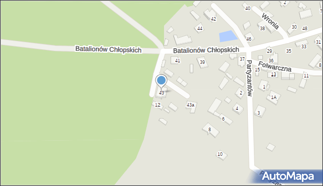 Radzymin, Batalionów Chłopskich, 43, mapa Radzymin