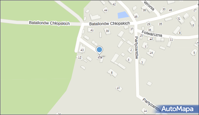 Radzymin, Batalionów Chłopskich, 43a, mapa Radzymin