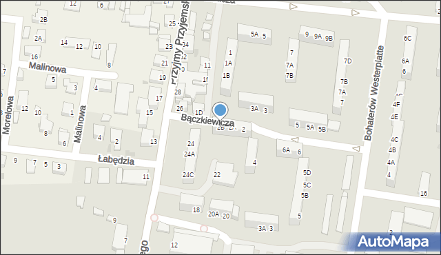 Rawicz, Bączkiewicza Feliksa, 2B, mapa Rawicz