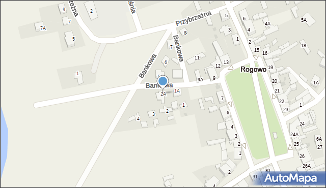 Rogowo, Bankowa, 2A, mapa Rogowo