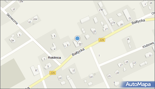 Rokitnica, Bałtycka, 13, mapa Rokitnica