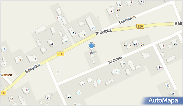 Rokitnica, Bałtycka, 18, mapa Rokitnica