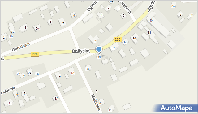 Rokitnica, Bałtycka, 30, mapa Rokitnica