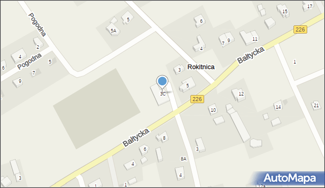 Rokitnica, Bałtycka, 3C, mapa Rokitnica