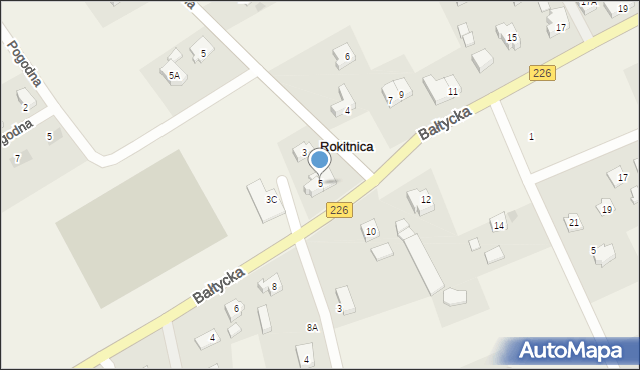 Rokitnica, Bałtycka, 5, mapa Rokitnica