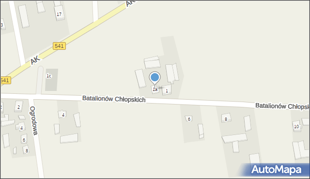 Rościszewo, Batalionów Chłopskich, 1a, mapa Rościszewo