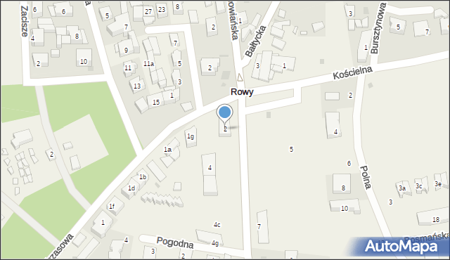 Rowy, Bałtycka, 2, mapa Rowy