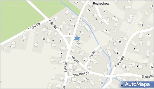 Rozkochów, Babicka, 7, mapa Rozkochów