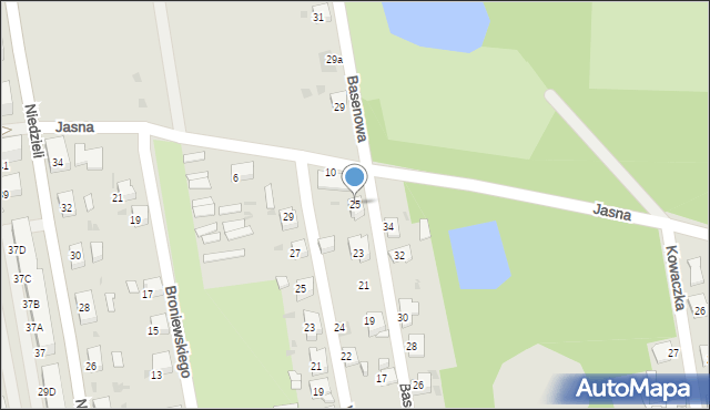 Ruda Śląska, Basenowa, 25, mapa Rudy Śląskiej