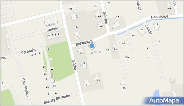 Rusiec, Bakaliowa, 37, mapa Rusiec