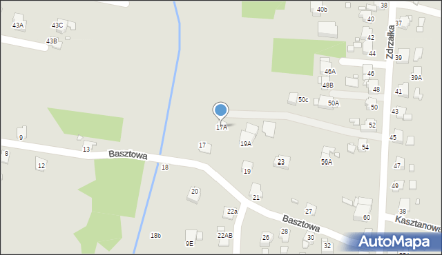 Rybnik, Basztowa, 17A, mapa Rybnika