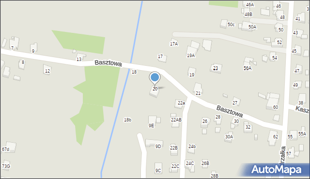 Rybnik, Basztowa, 20, mapa Rybnika