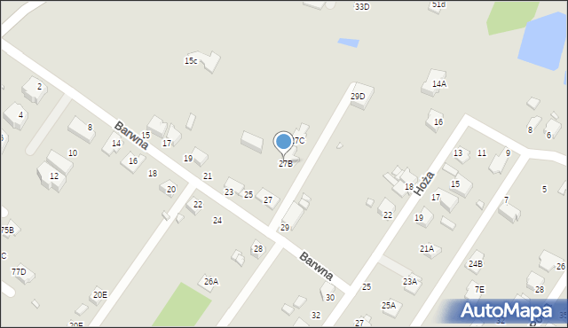 Rybnik, Barwna, 27B, mapa Rybnika