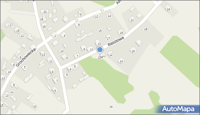 Ryczów, Basztowa, 12A, mapa Ryczów