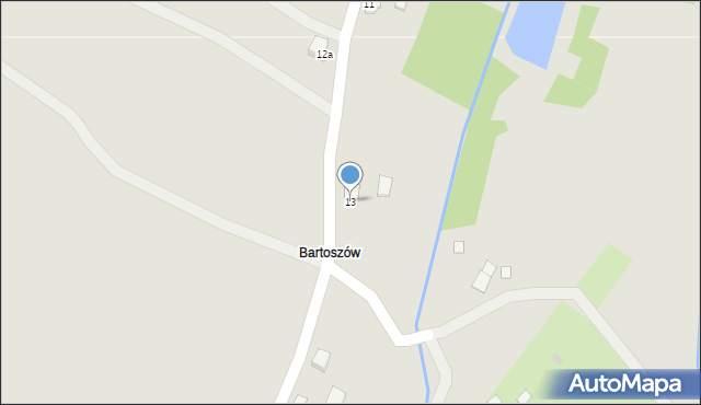 Rymanów, Bartoszów, 13, mapa Rymanów